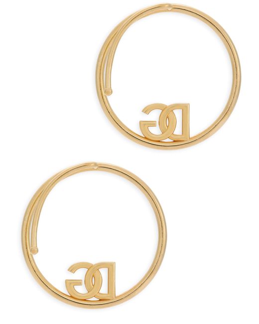Dolce & Gabbana Metallic Ear Cuff Earrings With Dg Logo And Rhinestones