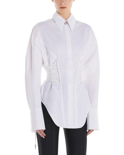 Chemise corsetée Mugler en coloris White