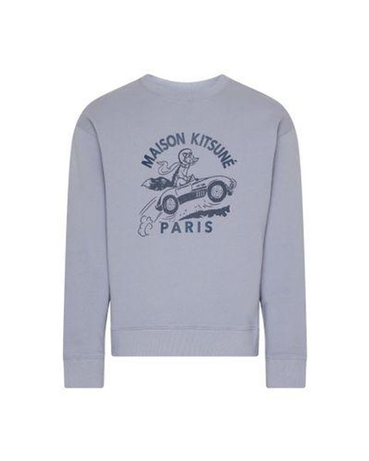 Maison Kitsuné Blue Racing Fox Sweatshirt for men