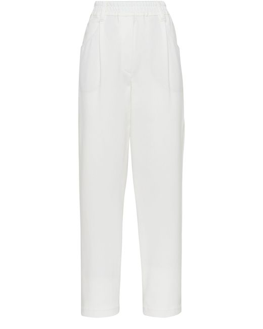 Brunello Cucinelli White Hose aus Couture-Interlock