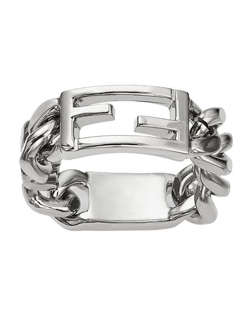 Fendi Metallic Baguette Ring for men