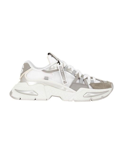 Dolce & Gabbana White Mixed-Material Airmaster Sneakers for men