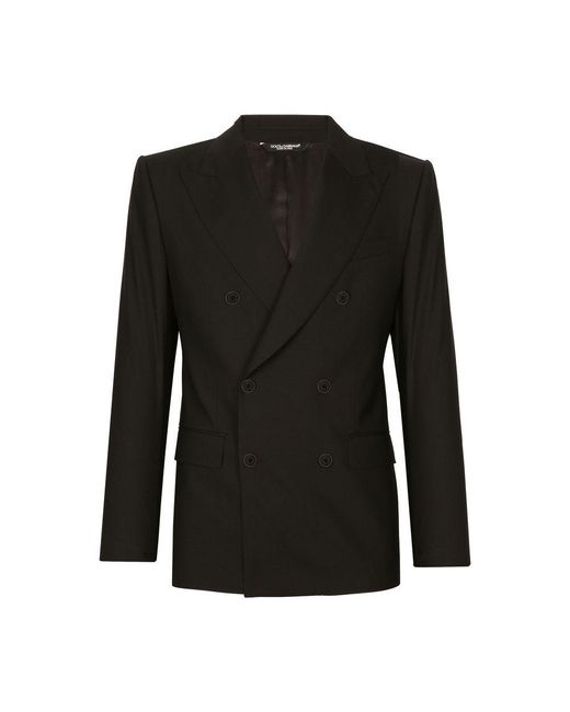 Dolce & Gabbana Black Stretch Wool Sicilia-Fit Suit for men