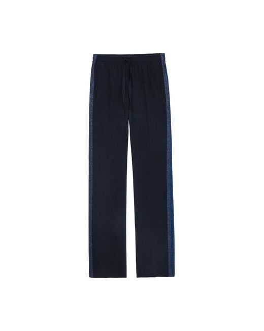 Zadig & Voltaire Blue Pomy Crepe Trousers
