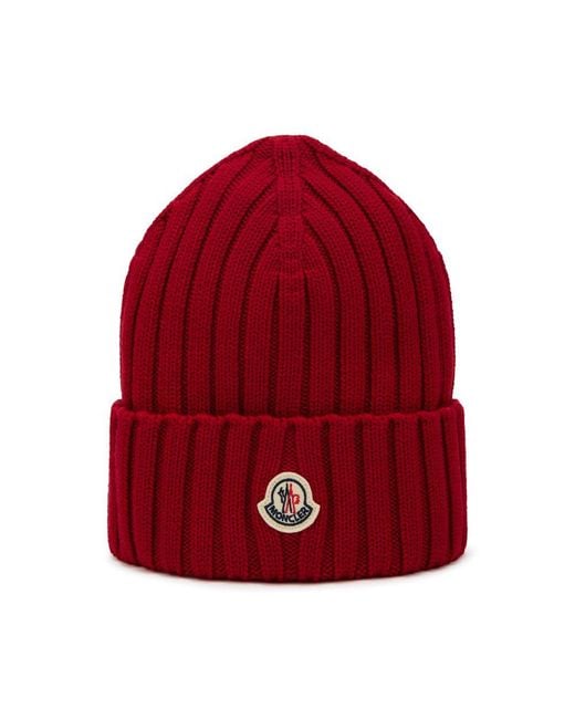 Moncler Red Mütze Mit Logo