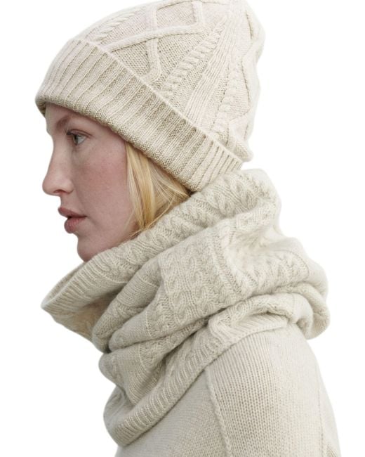 Bompard Natural Cable Knit Cashmere Beanie