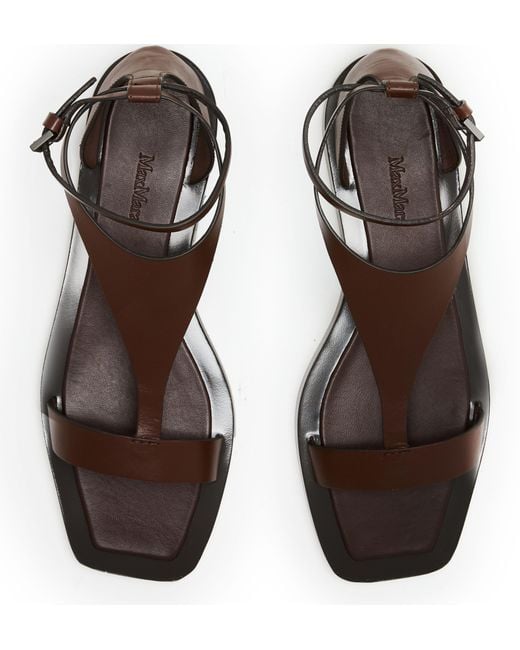 【送料&関税込】Max Mara Brown Veraflat Sandals Max Mara Velaflat Sandals in Brown | Lyst