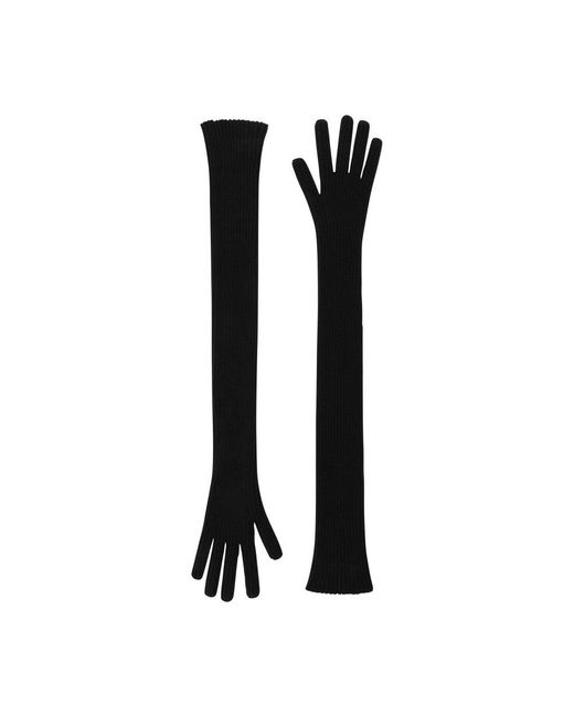 Dolce & Gabbana Black Long Cashmere Gloves