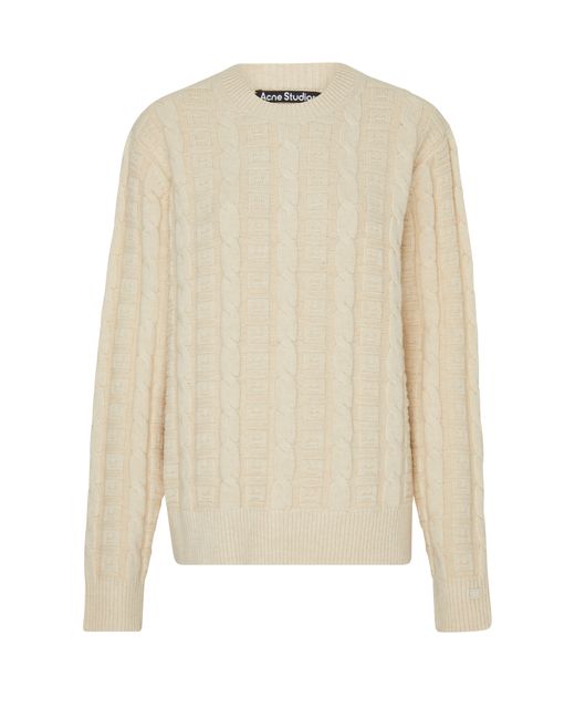 Acne White Round-Neck Sweater
