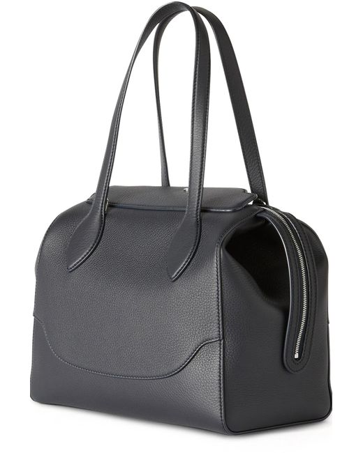 LORO PIANA Happy Day micro leather and cashmere and silk-blend fleece tote