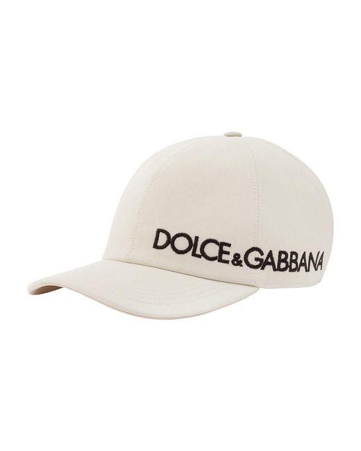 Dolce & Gabbana Natural Baseball Cap With Embroidery for men