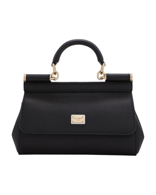 Dolce & Gabbana Black Small Sicily Handbag