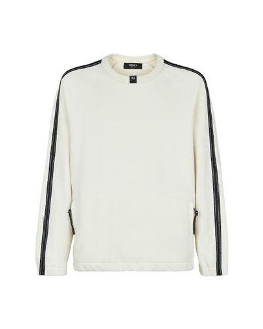 Fendi White Regular-Fit Crew-Neck Sweatshirt for men
