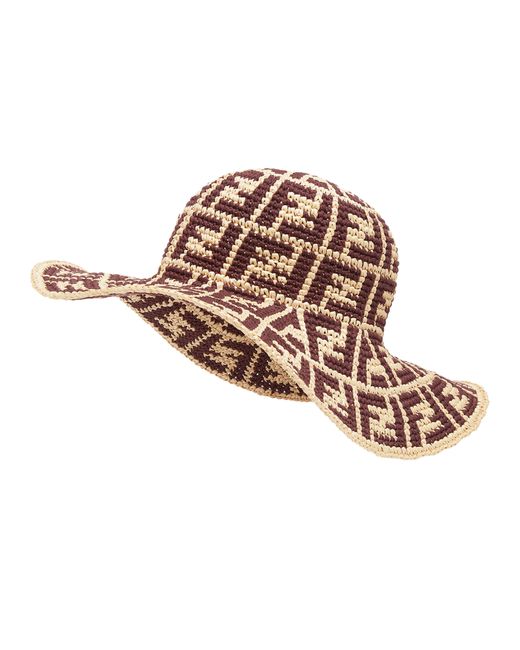 Chapeau à large bord Fendi en coloris Brown