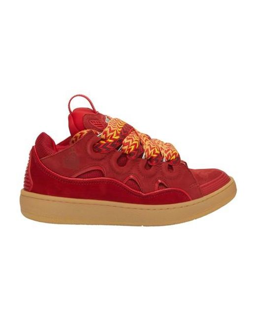 Lanvin Red Curb Sneakers for men