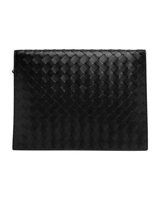 Bottega Veneta Black Intrecciato Medium Size Briefcase for men