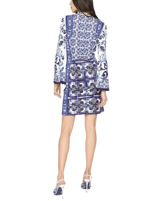 Dolce & Gabbana Blue Short Organzine Dress