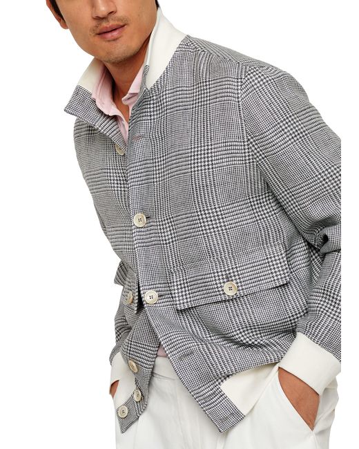 Brunello Cucinelli Gray Prince Of Wales Check Jacket for men