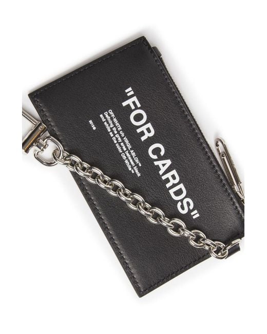 Off White c o Virgil Abloh Quote Card Case With Key Ring in Black for Men Lyst