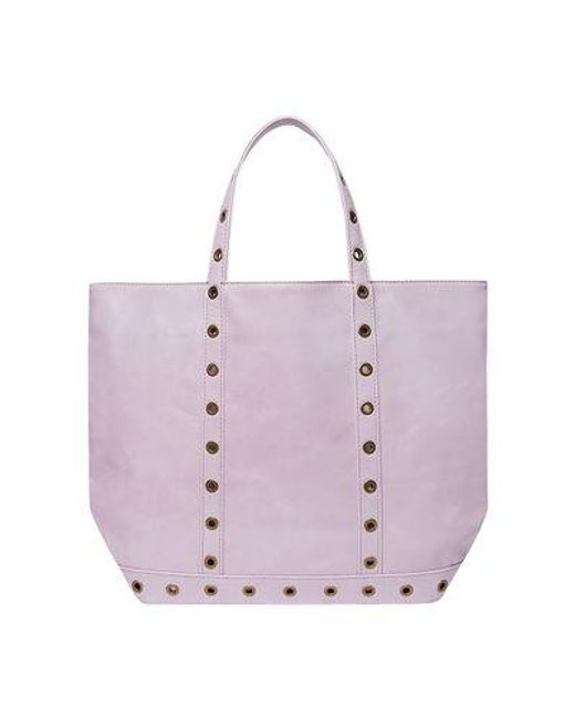 Vanessa Bruno Purple M Cracked Leather Tote Bag