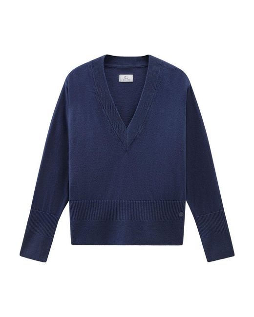 Woolrich Blue V-Neck Sweater