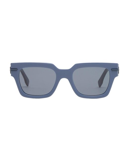 Fendi Blue Rectangular Graphy Glasses for men