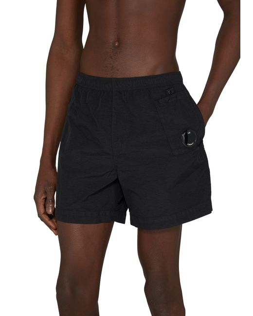 C P Company Black Utility Swim Shorts for men