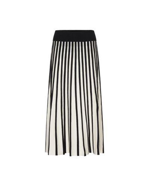 Joseph Black Striped Midi Skirt