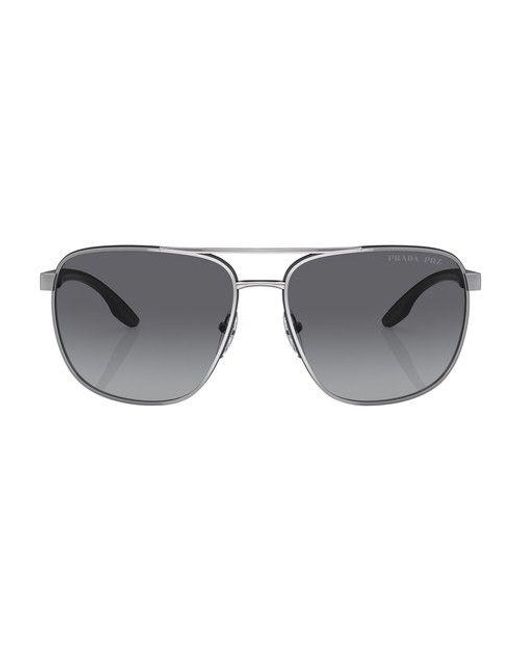 Prada Linea Rossa Pilot Sunglasses in Gray | Lyst