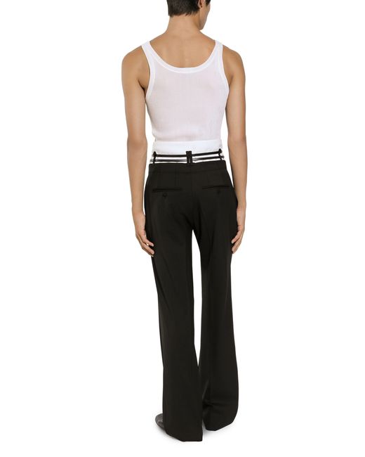 Dolce & Gabbana Black Tailored Pants With Belt for men