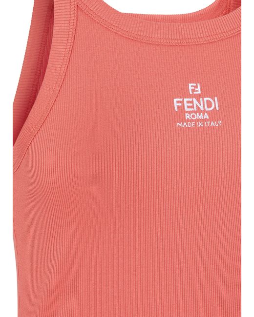Fendi Pink Slim-Fit Sleeveless Top
