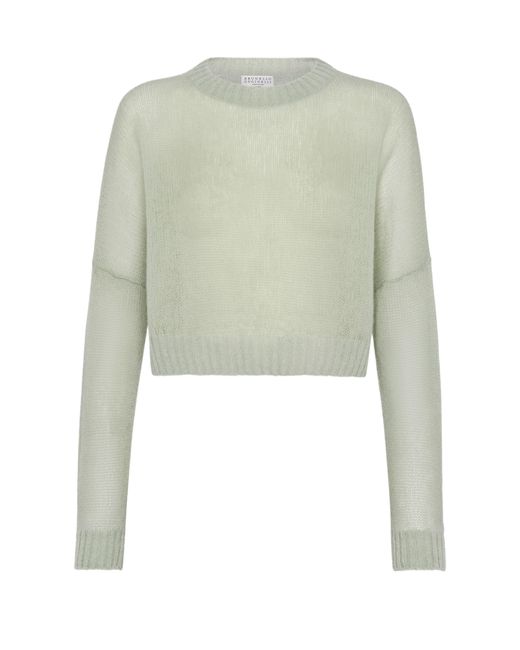 Brunello Cucinelli Green Mohair And Wool Sweater