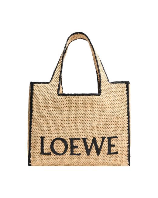Loewe Natural Font Large Raffia Tote Bag for men