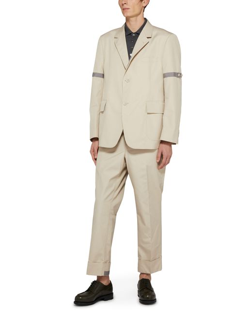 Thom Browne Natural Single-brested Jacket With Armband for men