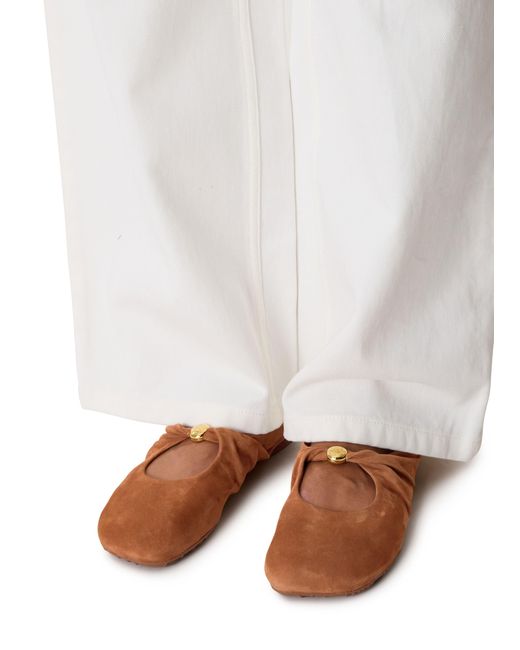 Loewe Brown Pebble Soft Ballet Flats