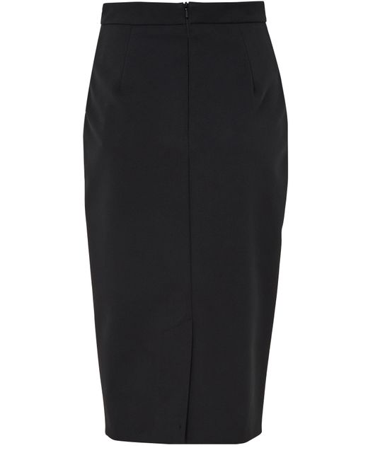Max Mara Black Flash Midi Skirt