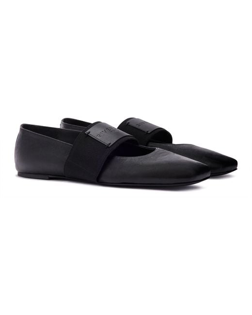 Givenchy Black Sliced Square Ballet Flats