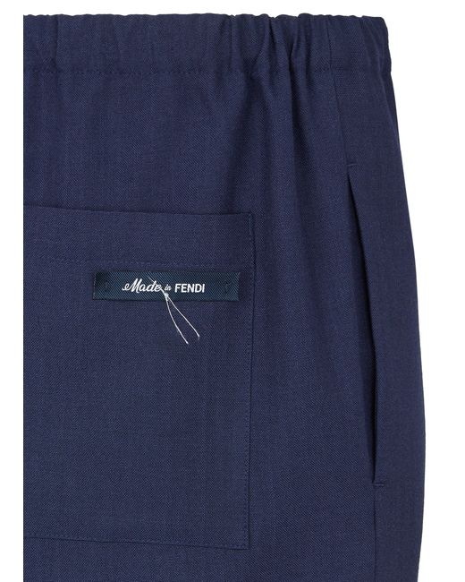 Fendi Blue Trousers With Elasticated Waist for men