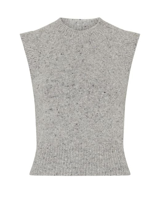 AMI Gray Sleeveless Sweater
