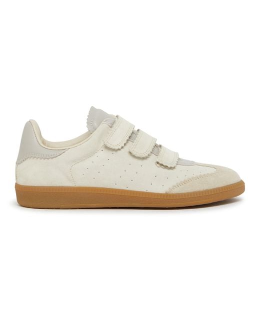 Isabel Marant White Beth Panelled Suede Sneakers