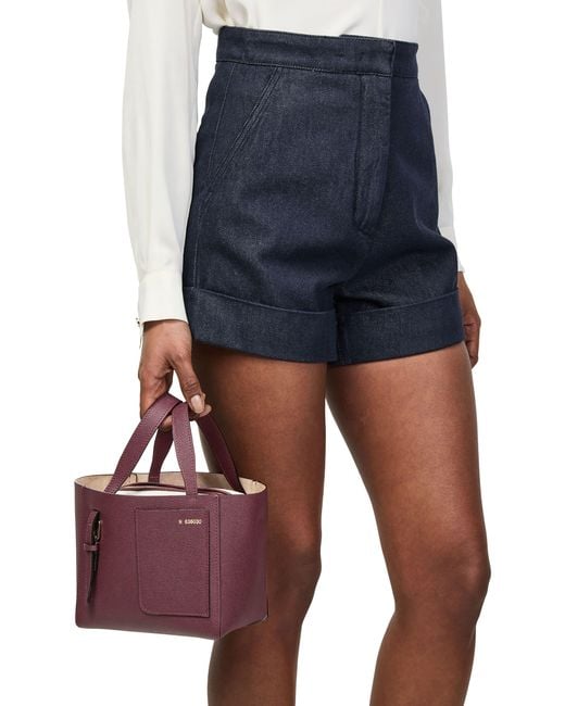 Valextra Purple Mini-Beuteltasche