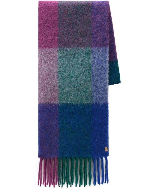 Écharpe multicolore en mélange de laine mohair et d'alpaga Woolrich en coloris Blue