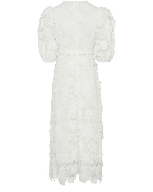 Zimmermann White Kleid aus floraler Spitze Halliday