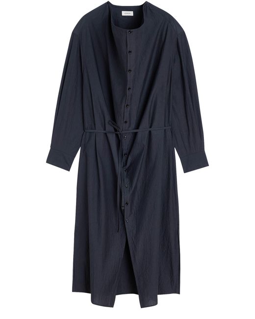 Lemaire Blue Midikleid Mit Weichem Kragen