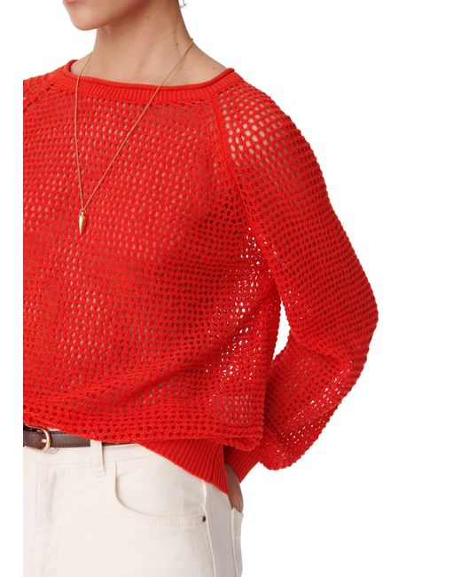 Vanessa Bruno Red Crystal Long Sleeves Top