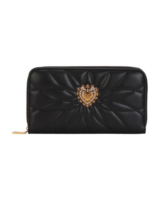 Dolce & Gabbana Black Zip-Around Devotion Wallet