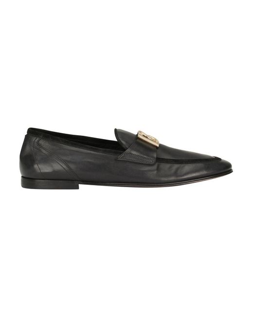 Dolce & Gabbana Black Calfskin Loafers for men