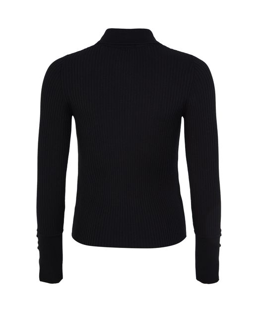 Courreges Black Klassisch Geripptes Poloshirt