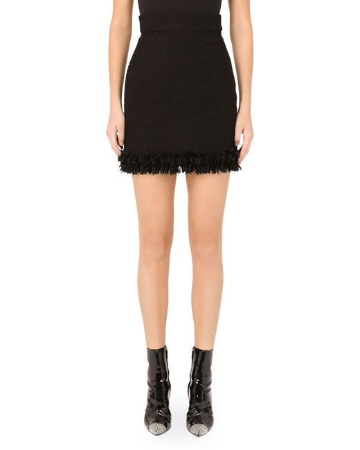 Dolce & Gabbana Black Bouclé Miniskirt