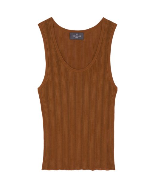 Bompard Brown Ribbed Tank Top